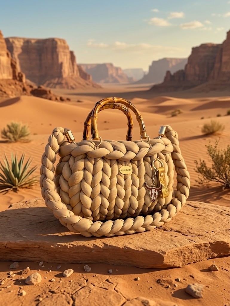 ##Le Canyon | Borsa artigianale di lusso | Kaffè Latte.##